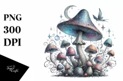 Magical Mushroom,Watercolor PNG Product Image 1