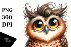 Funny Owl Portrait with Goofy Smile | Sublimation Clipart Product Image 3
