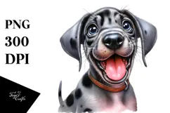 Watercolor Baby Great Dane with Big Eyes PNG Product Image 1