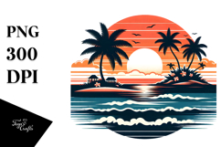 Tropical Island Sunset, 20 oz Tumbler PNG Product Image 1