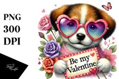 Puppy with Heart Sunglasses PNG Product Image 1