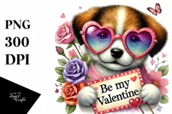 Puppy with Heart Sunglasses PNG Product Image 1