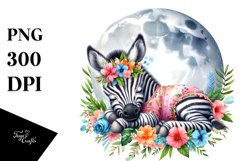 Baby Zebra Summer Cloud PNG Product Image 1