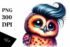 Happy Baby Owl Posing PNG Product Image 1