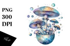 Mystical Celestial Mushroom,Watercolor PNG Product Image 3