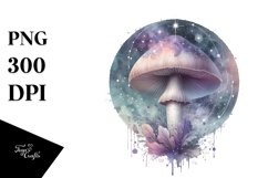 Mystical Celestial Mushroom,Watercolor PNG Product Image 1