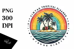 Vintage Tropical Island Rainbow Clipart Product Image 3
