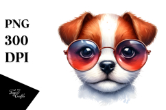 Expressive Baby Dog with Sunglasses PNG Product Image 1