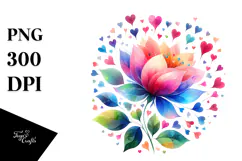 Watercolor Washed Flower PNG Product Image 1