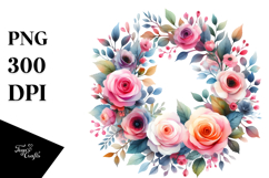 Colorful Wreath with Pink Roses Product Image 1
