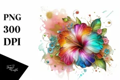 Watercolor Luxury Flower Love Splash Clipart Product Image 3