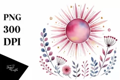Smiling Pinkish Sun, Transparent PNG Product Image 1