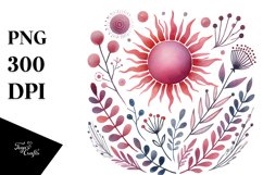 Smiling Pinkish Sun, Transparent PNG Product Image 1