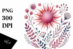 Smiling Pinkish Sun, Transparent PNG Product Image 1