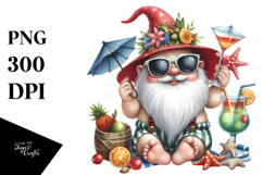 Cool Gnome Drinking a Cocktail, Transparent PNG Product Image 1