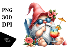 Cool Gnome with Cocktail, Transparent PNG Product Image 1