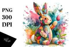 Colorful Bunny made of Wood PNG Product Image 1