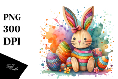 Colorful Bunny made of Wood PNG Product Image 1