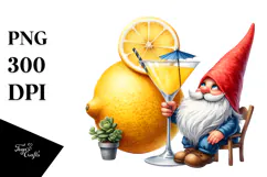 Whimsical Gnome Drinking Cocktail PNG Product Image 1