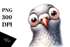 Funny Dove Portrait | Watercolor Clipart Product Image 1