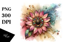 Abstract Wooden Stained Sunflower Product Image 3