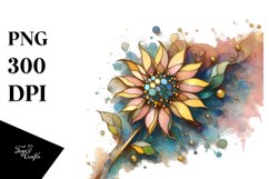 Abstract Wooden Stained Sunflower Product Image 3