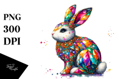 Diamond Bunny on Splashy Background, PNG Product Image 1