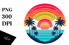 Tropical Rainbow Sunset, 20 oz Tumbler PNG Product Image 1