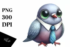Funny Watercolor Dove Sitting Tie Product Image 3