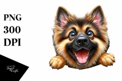 Funny German Shepherd with Popping Eyes | Clipart Product Image 3