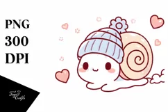 Simple Winter Baby Snail PNG Product Image 3