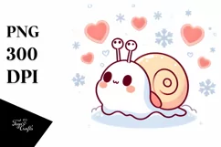 Simple Winter Baby Snail PNG Product Image 1