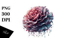 Glossy Carnation Round Wood | Sublimation | Clipart Product Image 3