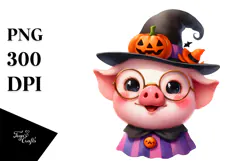 Spooky Baby Pig Halloween PNG Product Image 1