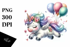 Cute Baby Unicorn Tumbling Spring Petals | Sublimation | Product Image 1