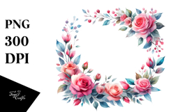 Colorful Abstract Frame with Pink Roses Product Image 1