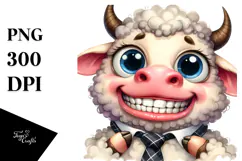 Funny Baby Bull Lamb PNG Product Image 1