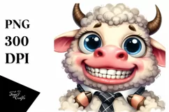 Funny Baby Bull Lamb PNG Product Image 3