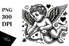 Tattoo Style Cupid PNG Product Image 1