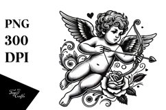 Tattoo Style Cupid, Transparent PNG Product Image 1