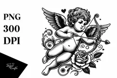 Tattoo Style Cupid, Transparent PNG Product Image 1