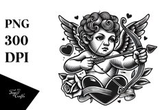 Tattoo Style Cupid, Transparent PNG Product Image 1