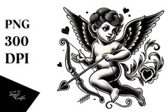 Tattoo Style Cupid, Transparent PNG Product Image 1