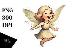 Retro Excited Fairy PNG Product Image 1