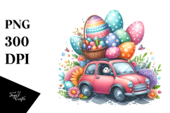 Car with Easter Eggs, PNG Product Image 1