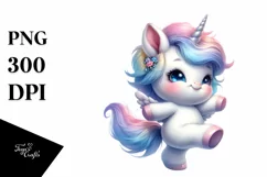 Cute Baby Unicorn Dancing | Sublimation | Clipart Product Image 1