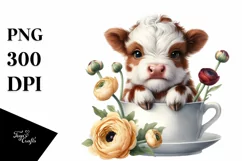Colorful Highland Cow Animal Print Smiling | Sublimation Product Image 1