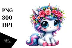 Cute Unicorn Drawing, Style PNG Product Image 1