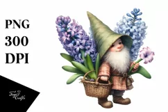 Detailed Gnome Hyacinth Bouquet | Sublimation | Clipart Product Image 1