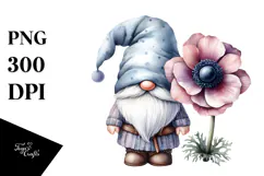 Cute Anemone Garden Gnome PNG Product Image 1